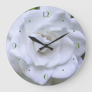 Grande Horloge Ronde Gardénia de temps de fleur