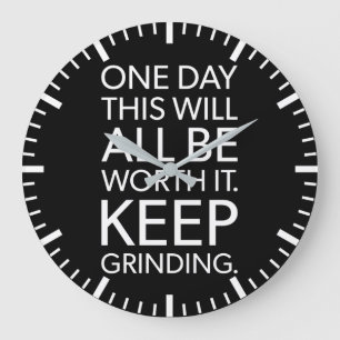 Grande Horloge Ronde Garder le broyage - Réussite Motivation