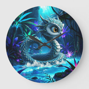 Grande Horloge Ronde Gardien de la jungle au clair de lune – Hibou ench