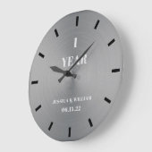 Grande Horloge Ronde Gardien minimal Mariage d'argent moderne (Angle)