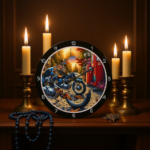 Grande Horloge Ronde Gare de moto vintage