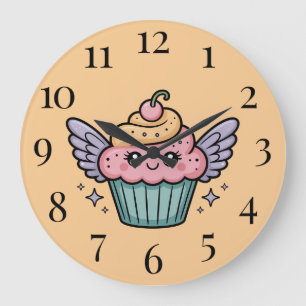 Grande Horloge Ronde Gâteau Kawaii