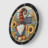 Grande Horloge Ronde Gather Together Gnome Sunflowers Fall (Angle)