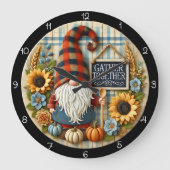 Grande Horloge Ronde Gather Together Gnome Sunflowers Fall (Recto)