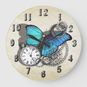 Grande Horloge Ronde Gears victorien Steampunk