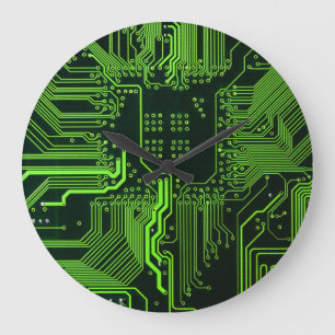Grande Horloge Ronde Geek de la carte de circuit électronique Nerd PCB