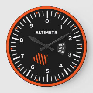 Grande Horloge Ronde Geek de l'aviation pilote Altimeter