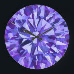 Grande Horloge Ronde Gem superbe violet II<br><div class="desc">Superbes Gem Purple II Designs par Umua. Imprimé et expédié par Zazzle ou ses filiales.</div>
