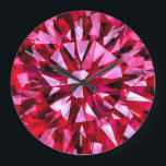 Grande Horloge Ronde Géme Rouge<br><div class="desc">Magnifique Gem Red Designs par Umua. Imprimé et expédié par Zazzle ou ses filiales.</div>