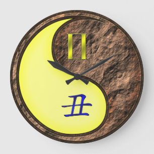 Grande Horloge Ronde Gémeaux & Bœuf de Terre