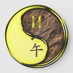 Grande Horloge Ronde Gémeaux & Cheval de Terre