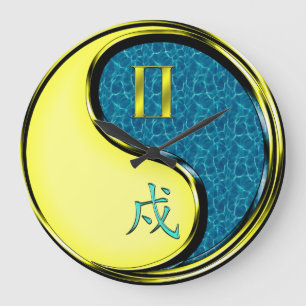 Grande Horloge Ronde Gémeaux & Chien d'Eau