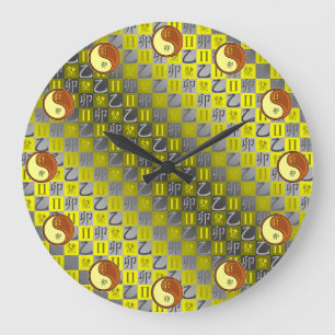Grande Horloge Ronde Gémeaux & Lapin de Bois