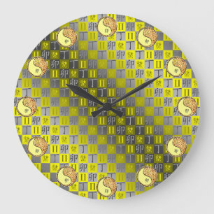 Grande Horloge Ronde Gémeaux & Lapin de feu