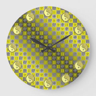 Grande Horloge Ronde Gémeaux & Lapin Métal