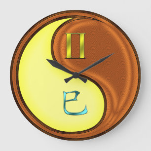 Grande Horloge Ronde Gémeaux & Serpent de Bois