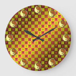 Grande Horloge Ronde Gémeaux & Tigre de Bois