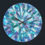 Grande Horloge Ronde Gemme magnifique avec blues et pourpres<br><div class="desc">Magnifique Gem avec Blues et Purples Designs par Umua. Imprimé et expédié par Zazzle ou ses filiales.</div>