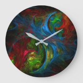 Grande Horloge Ronde Genesis Blue Art Abstrait Round (Recto)