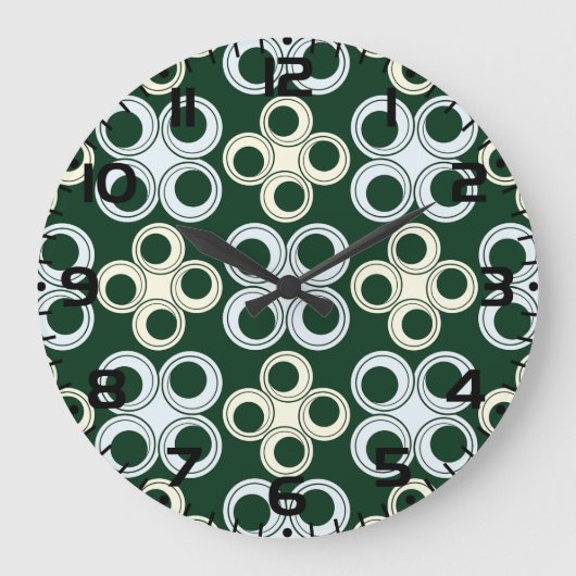 Grande Horloge Ronde Geometric Retro Circles Pattern (Recto)