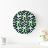 Grande Horloge Ronde Geometric Retro Circles Pattern (Maison)
