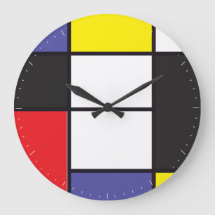 Grande Horloge Ronde Geometrics abstrait