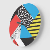 Grande Horloge Ronde Géométrie moderne : Style Abstrait sans couture (Angle)