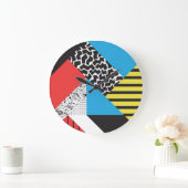 Grande Horloge Ronde Géométrie moderne : Style Abstrait sans couture (Maison)