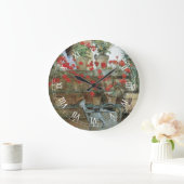 Grande Horloge Ronde Geraniums par Childe Hassam, Impressionnisme Vinta (Maison)