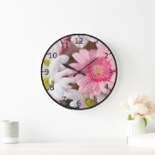 Grande Horloge Ronde Gerberas Et Chrysanthèmes (Maison)
