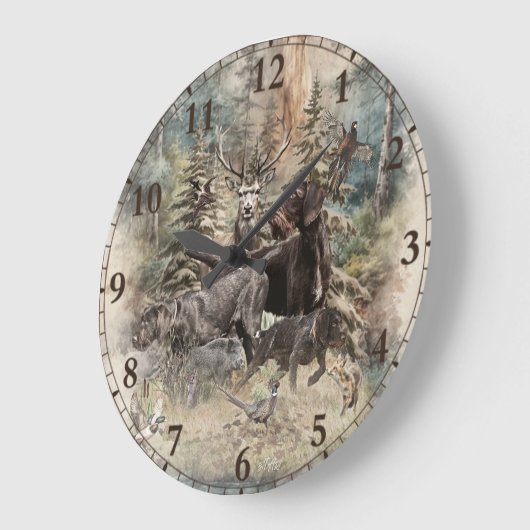 Grande Horloge Ronde German Wirehaired Pointer (Angle)