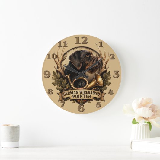Grande Horloge Ronde German Wirehaired Pointer (Maison)