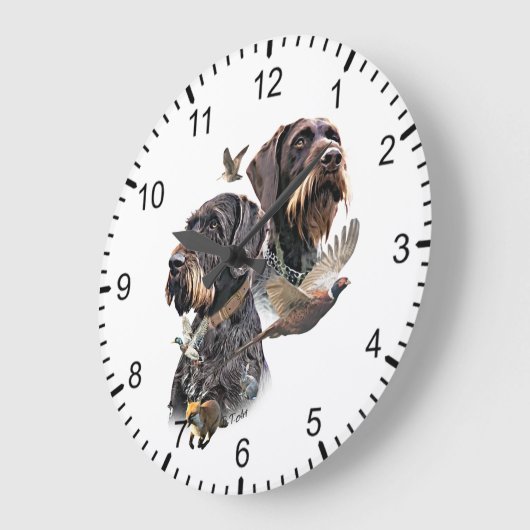 Grande Horloge Ronde German Wirehaired Pointer (Angle)