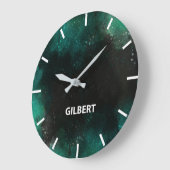 Grande Horloge Ronde Gilbert Time Zone Salle de presse Wall (Angle)