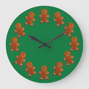 Grande Horloge Ronde Gingerbread Men