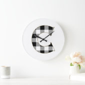 Grande Horloge Ronde Gingham Check C (Maison)