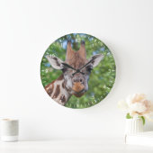 Grande Horloge Ronde Girafe attentive (Maison)