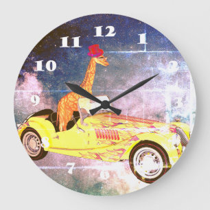 Grande Horloge Ronde Girafe dans l'horloge murale spatiale