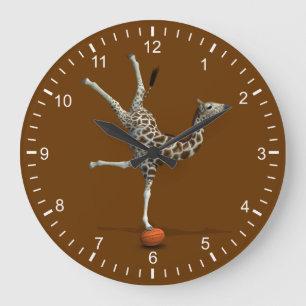 Grande Horloge Ronde Girafe de équilibrage