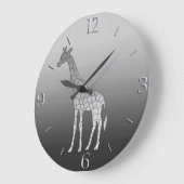 Grande Horloge Ronde Giraffe Silver Gray / Grey (Angle)