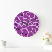 Grande Horloge Ronde Giraffe violette (Maison)