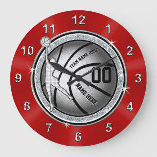 Grande Horloge Ronde Girls Night Basketball Gift Ideas, Custom