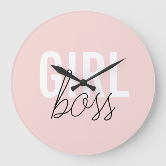 Grande Horloge Ronde Girly blush typographiy script girl boss (Recto)