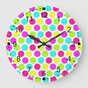 Grande Horloge Ronde Girly Colorful
