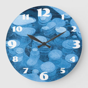 Grande Horloge Ronde Glace bleue