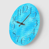 Grande Horloge Ronde Glace Blue Ripples Motif Élégant nombre de surdime (Angle)