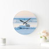 Grande Horloge Ronde Glace et neige | Ours polaire Iceberg Norvège (Maison)