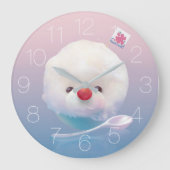 Grande Horloge Ronde Glace Rase Fluffy (Recto)