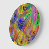 Grande Horloge Ronde Glass Backward de Colors (Angle)