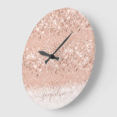 Grande Horloge Ronde Glitter Blush Rose (Angle)